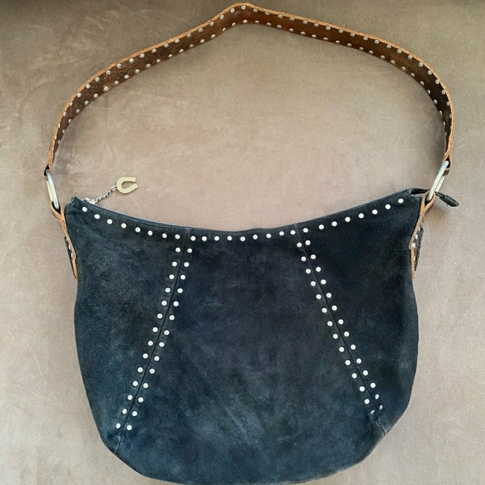 - Betsey Johnson Vintage Suede Hobo Shoulder Bag